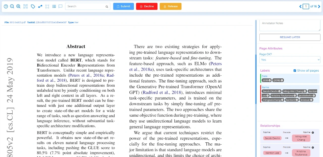 Unlocking insights from PDFs using purpose built annotation tool